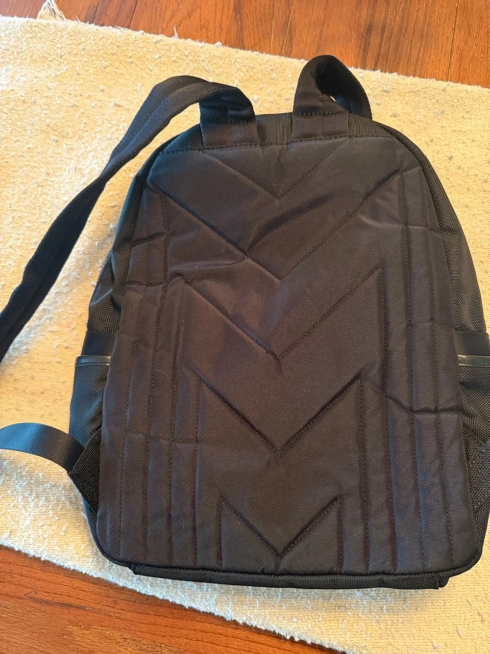 Michael Kors Black Nylon Backpack with Front Zip Pocket - Picture 3 of 7